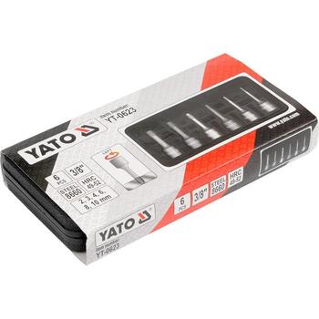 Yato набор экстракторов YT-0623, 6 шт, 2-10 мм, 49-52 HRC, сталь 8660, для высоких каблуков (YT-0623)