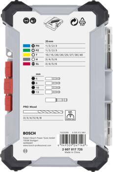 EXTRA HARD SKRŪVGRIEŽA UZGAĻU UN PRO WOOD URBJU KOMPLEKTS, 35 GAB. BOSCH 2607017725 (2607017725)