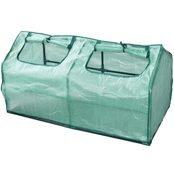 Kompakta un ietilpīga mini siltumnīca ārtelpām un terasēm 120×60×60 cm izturīga PVC plēve 2 vēdināšanas logi BESK (9086421)