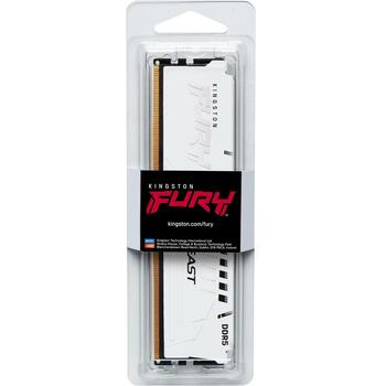 Kingston FURY Beast оперативная память KF564C32BWE-32, 32GB, 6400MT/s, DDR5, CL32, DIMM 288-pin, 1.4V, EXPO, белый, радиатор (KF564C32BWE-32)