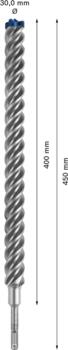 Triecienurbis SDS plus-7X 30x400x450mm, 1 gab., Perforatora urbjiem EXPERT SDS PLUS-7X TRIECIENURBIS PERFORATORIEM, 2608900155, BOSCH (2608900155)