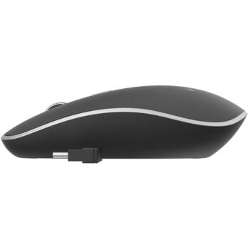 Gembird USB-C optiskā pele MUSW-4BSC-01, 4 pogas, 1600 DPI, bezvadu, melna, klusa klikšķu slēdži (MUSW-4BSC-01)