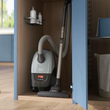 Philips пылесос XD2142/12, 850 Вт, 3 л, цилиндрический, сухая уборка, мешок для пыли, черный/серый (XD2142/12)