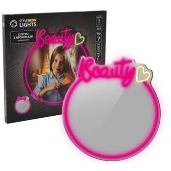 Manta Neona gaismas MASNL130PK, 5W, 2m kabelis, rozā, balts, spoguļa funkcija, spilgtuma kontrole, āķu stiprinājums (MASNL130PK)