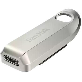 SanDisk USB флеш-накопитель SDCZ75-256G-G46, 256 ГБ, USB Type-C, 3.2 Gen 1, серебристый, слайд-дизайн (SDCZ75-256G-G46)