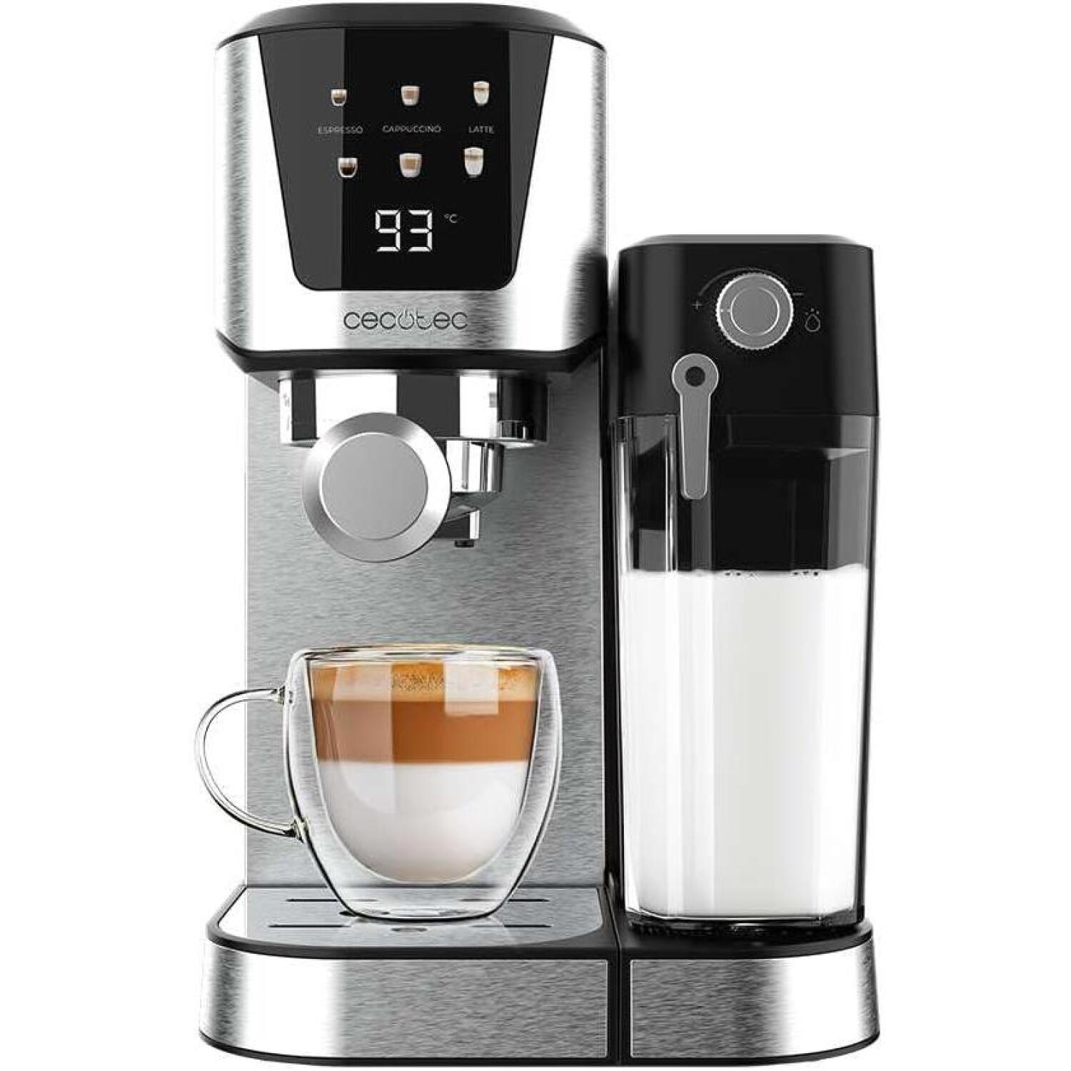 Cecotec Кофеварка Power Espresso 20 Cream 651, 1350 Вт, 20 бар, встроенный вспениватель молока, полуавтоматическая (651)