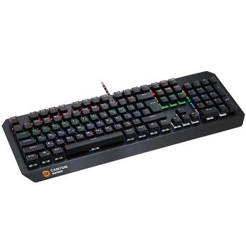 Vadu mehāniskā spēļu klaviatūra 104 taustiņi RGB apgaismojums 17 hot-keys USB Hazard GK-6 Melna CND-SKB6-US CANYON (CND-SKB6-US)