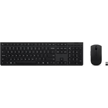 Lenovo profesionālā bezvadu uzlādējamā kombinētā klaviatūra un pele 4X31R64354, 2.4 GHz, 8 pogas, Bluetooth, peles iekļauts (4X31R64354)