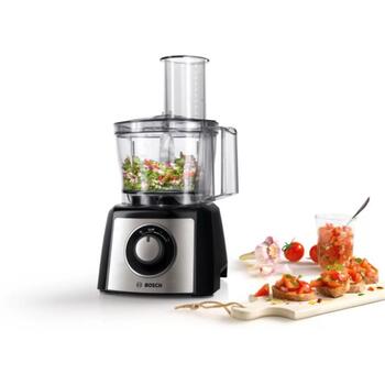 Bosch Кухонный комбайн MCM3401M, 800 Вт, 2 скорости, 2.3 Л, Блендер, Мясорубка, Черный/Нержавеющая сталь (MCM3401M)