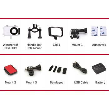 Agfa Photo Экшн-камера AC7000BK, 16MP, 70мин, 120°, 2ч зарядка, MicroUSB, поддержка MicroSD до 64GB (AC7000BK)