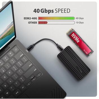 Axagon EEM2-40G внешний корпус SSD, USB4 40Gbps, M.2 NVMe, 2230-2280mm, алюминий, UASP, TRIM (EEM2-40G)