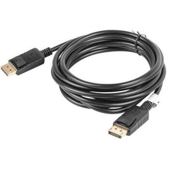 Lanberg кабель DisplayPort CA-DPDP-10CC-0030-BK, 3 м, 3840 x 2160 @ 60 Гц, 21,6 Гбит/с, 20 пиновые разъемы (CA-DPDP-10CC-0030-BK)