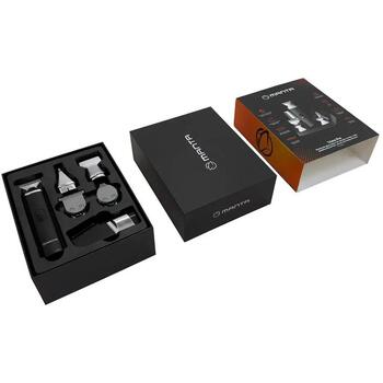 Manta Matu un bārdas trimmeris HT-01BK, 6 uzgaļi, 3-12mm, IPX7, USB-C, precīzi asmeņi, magnētiskie uzgaļi (HT-01BK)