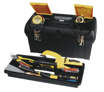 Stanley instrumentu kaste 1-92-064, 3.6l, 16kg, metāla aizbīdņi, noņemams paplāte, mīkstais rokturis, organizētājs (1-92-064)