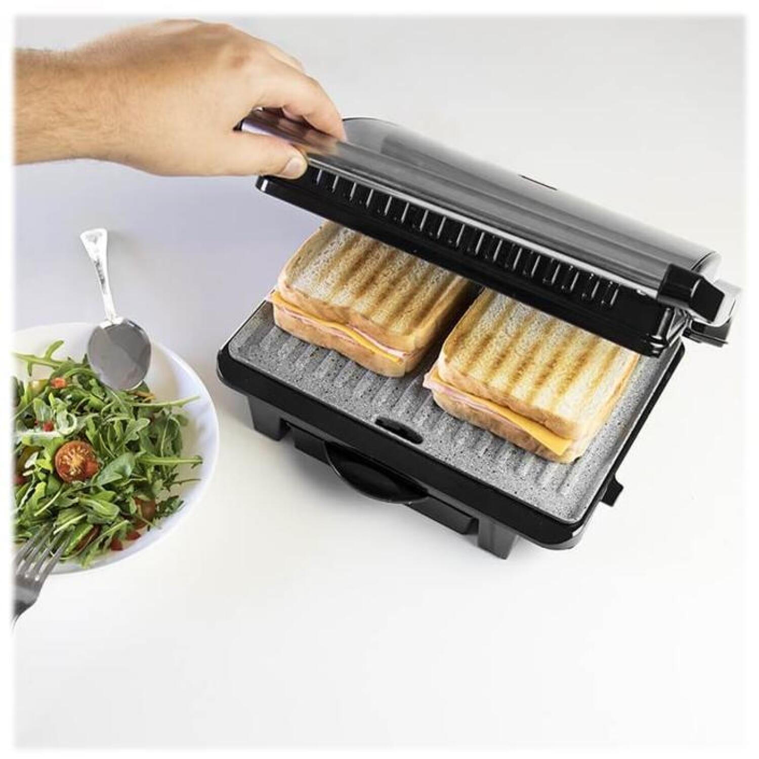 Cecotec Grils Rock'nGrill 1000 3023, 1000 W, Elektriskais grils, 444.5 cm², Melna/Nerūsējošais tērauds (3023)