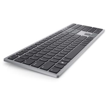 Dell klaviatūra KB700 580-AKPQ, bezvadu, titāna pelēka, 3 ierīces, Bluetooth 5.0, 12 programmējamas taustiņi, QWERTY krievu (580-AKPQ)
