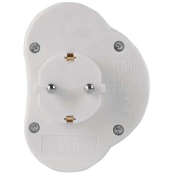 Emos Многофункциональная розетка с выключателем P0063, 2x2P+PE, 250 V~/16 A, 3 680 W, IP20, белый, защита от детей (P0063)