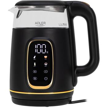 Adler Чайник с LED дисплеем AD 1305bg, 2200 Вт, 1.7 Л, Пластик, 5 температурных настроек, автоматическое отключение (AD 1305bg)