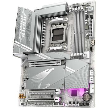 Gigabyte Dēlis X870 A ELITE WF7 ICE 1.1, AMD Ryzen 9000/8000/7000, 16+2+2 fāzes, 4xDIMM DDR5, 4xM.2, Wi-Fi 7, 2.5GbE LAN (X870 A ELITE WF7 ICE 1.1)