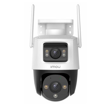 Imou IPC-S7XP-10M0WED Cruiser Dual 10 MP уличная Wi-Fi IP-камера 5 MP+5 MP 2880×1620 3.6 мм двойной объектив фиксированный + пан/наклон 0-355°/0-90° ночное видение до 30 м двухсторонний звук цифровой зум до 8× microSD до 512 ГБ IP66 белая-черная (IPC-S7XP