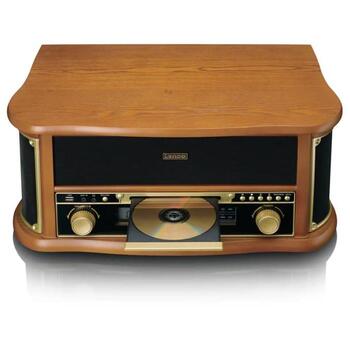Lenco TCD-2551WD проигрыватель, 33/45/78 об/мин, 2x5 Вт, Bluetooth 5.0, AM/FM, CD, кассета, USB MP3, дерево (TCD-2551WD)
