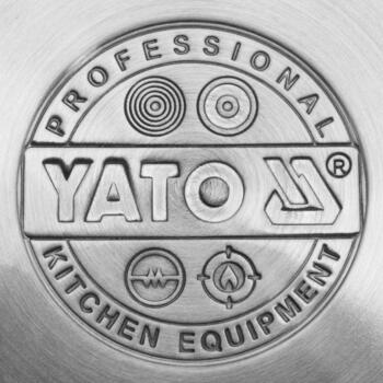 Yato Сковорода YG-00101, 24 см, 2.3 л, 5 см, Нержавеющая сталь, Индукционная, Газовая, Электрическая, Керамическая, Галогенная (YG-00101)