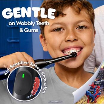 Oral-B elektriskā zobu birste iO Spiderman, 6 gadi+, 3 režīmi, 1 uzgalis, ceļojumu maciņš, uzlādes bāze, litija jonu akumulators (iO Spiderman)