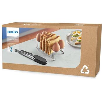 Philips brokastu komplekts HD9921/00, nerūsējošais tērauds, 1 gab., melns, trauku mazgājamā mašīnā mazgājams (HD9921/00)
