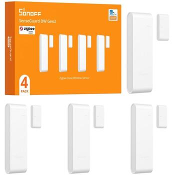 SONOFF SNZB-04PR2 датчик двери и окна, 4 шт., Zigbee 3.0, 2xAAA, 3V, 30mm, 15mm, белый (SNZB-04PR2 4pac)