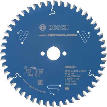 Zāģa asmens augstspiediena laminātam, 160 mm, 48 zobi, 2608644132, BOSCH (2608644132)