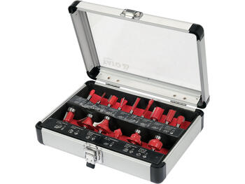 Yato frēžu komplekts YT-68007, 15 gab., 6 mm kāts, YG6X asmens, 5 gultņi, ±0.08 mm, cilindrisks turētājs (YT-68007)