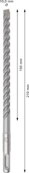 Triecienurbis SDS plus-5X 10x150x210 mm, 10 gab., Perforatora urbjiem PRO SDS PLUS-5X TRIECIENURBIS PERFORATORIEM, 2608833903, BOSCH (2608833903)