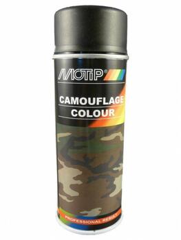 Motip лак-аэрозоль 04206, 400мл, RAL 9021 черный, Camouflage, антикоррозийный, устойчив к царапинам, химикатам и погодным условиям (04206)