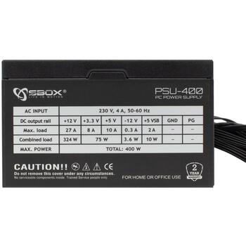 Sbox Datoru korpuss PCC-12 + PSU-400, 2x3,5 collas, 1x2,5 collas, 2x USB 2.0, HD audio, 4 PCI, GPU 250mm, CPU 140mm (PCC-12 + PSU-400)