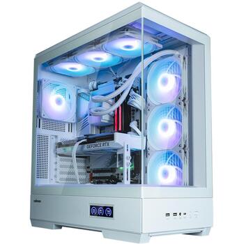 Zalman P50 DS White, Midi Tower korpuss, 4x ARGB ventilators, 1x USB Type-C, 2x USB 3.0, ATX/mATX/Mini-ITX, 7 sloti, 43.5cm GPU (P50 DS White)