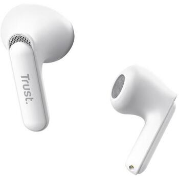 Trust austiņas 25173 Bluetooth TWS, 20-20000 Hz, 36 g, 2 mikrofoni, USB Type-C, 12 mm, balts (25173)