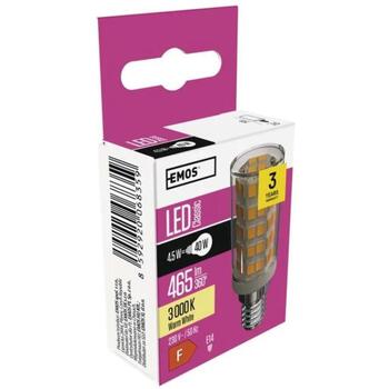 Emos LED лампочка для вытяжки ZQ9140, 4,5 Вт, 465 лм, теплый белый, E14, 3000 K, 30 000 часов (ZQ9140)
