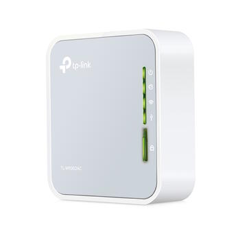 TP-LINK TL-WR902AC беспроводной дорожный маршрутизатор, AC750, 733 Мбит/с, 2.4ГГц 300Мбит/с, 5ГГц 433Мбит/с, 1x10/100M, USB 2.0 (TL-WR902AC)