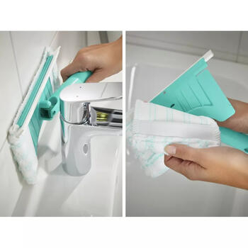 LEIFHEIT Bath Cleaner micro duo 1041700, телескопическая ручка 93–150см, 18см, MicroDuo, система Click (1041700)