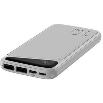 Navitel PWR10 MX White, 10000mAh, 3.7V, 37Wh, 2xUSB-A, divvirzienu USB-C, mikro-USB, aizsardzība pret pārlādēšanu (PWR10 MX White)