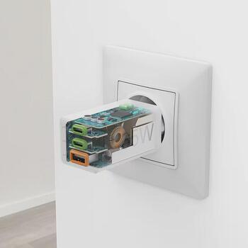 Hama 00201996 GaN зарядное устройство, 2x USB-C, 1x USB-A, PD, 65W, белый (00201996)