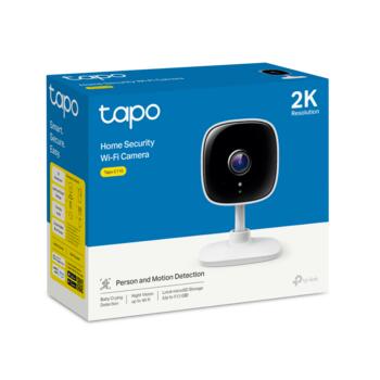 TP-LINK Tapo C110 mājas Wi-Fi novērošanas kamera, 3MP, 2.4GHz, H.264, 256GB microSD, nakts redzamība 30 pēdas, divvirzienu audio (TAPOC110)