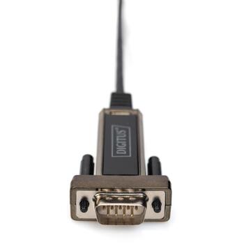 Digitus seriālais adapteris DA-70166, USB-C uz RS-232, 1 m, 1 Mbps, FTDI FT232RL, melns (DA-70166)