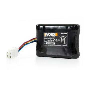 Worx Аккумулятор WA3230 50032492, 20V, 2.0Ah, Li-ion, совместим с WR101SI, WR102SI, WR104SI, WR105SI, WR106SI (50032492)