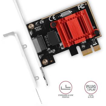 Axagon Сетевая карта PCEE-GIX 1GbE 1порт, Intel I210, PCIe 2.1, RJ-45, 10/100/1000 Мбит/с, Wake-on-LAN, Jumbo кадры (PCEE-GIX)