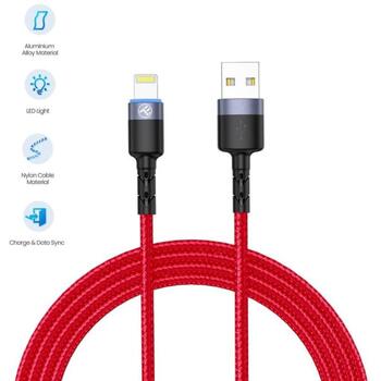 Tellur кабель данных USB на Lightning TLL155354, 1.2m, 5V/3A, 480Mbps, LED свет, прочная нейлоновая оболочка (TLL155354)