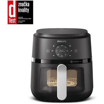 Philips Airfryer NA221/00, 1500 W, 4.2 L, 9 programmas, skārienekrāns, Rapid Air, melns/sudrabs (NA221/00)