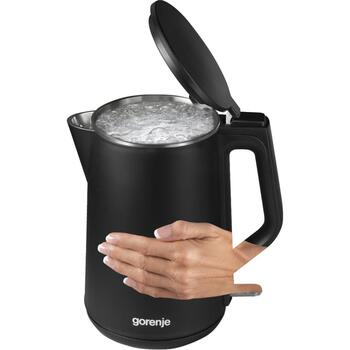 Gorenje Чайник K15DWBK, 2200 W, 1.5 L, нержавеющая сталь, 360° вращающаяся база, черный (K15DWBK)