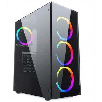 Gembird Midi Tower Корпус CCC-FC-1500RGB, 12см вентилятор, черный, 7 отсеков для дисков, 2xUSB 3.0, 2xUSB 2.0, 1x для наушников (CCC-FC-1500RGB)