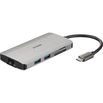 D-Link док-станция DUB-M810, 3x USB 3.0, USB-C, HDMI 4K, SD/microSD, Gigabit Ethernet, USB-C PD 100W (DUB-M810)